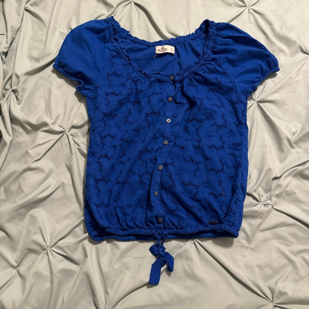 Hollister Blue Eyelet Blouse